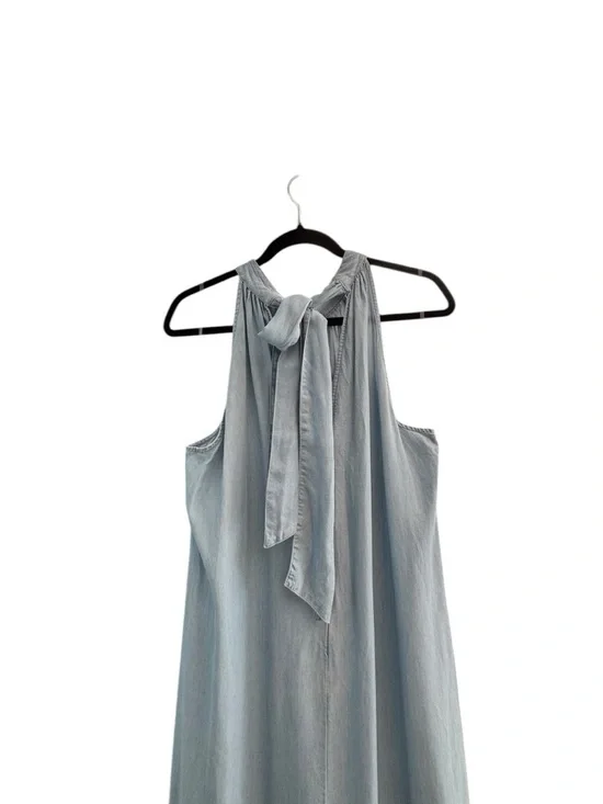 Vince Camuto Sleeveless Light Blue Tiered Maxi Dress Airy Beach Casual Boho Sz L - Picture 11 of 16